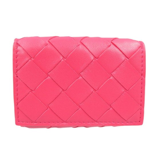 Bottega Veneta Handbags - BOTTEGA VENETA Intrecciato Lambskin Pink Trifold Wallet